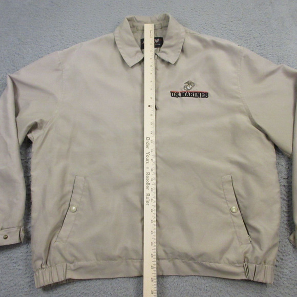 Vintage US Marines Bomber Jacket 50" inch‎ Chest Hilton Windbreaker Navy Veteran - Picture 9 of 12
